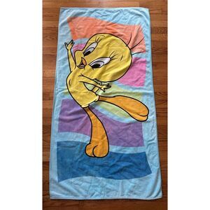 Vintage Tweety Bird Beach Looney Tunes Y2K bath towel Cotton 53x27